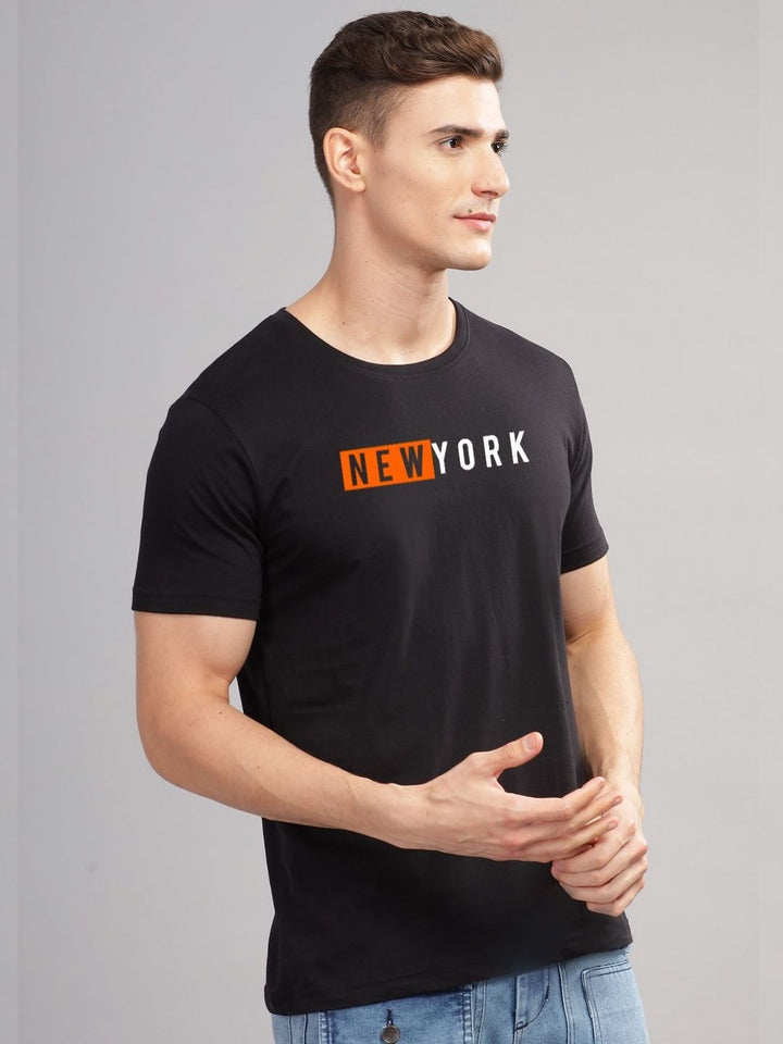 ADRO Men Typography Printed Raw Edge T-shirt