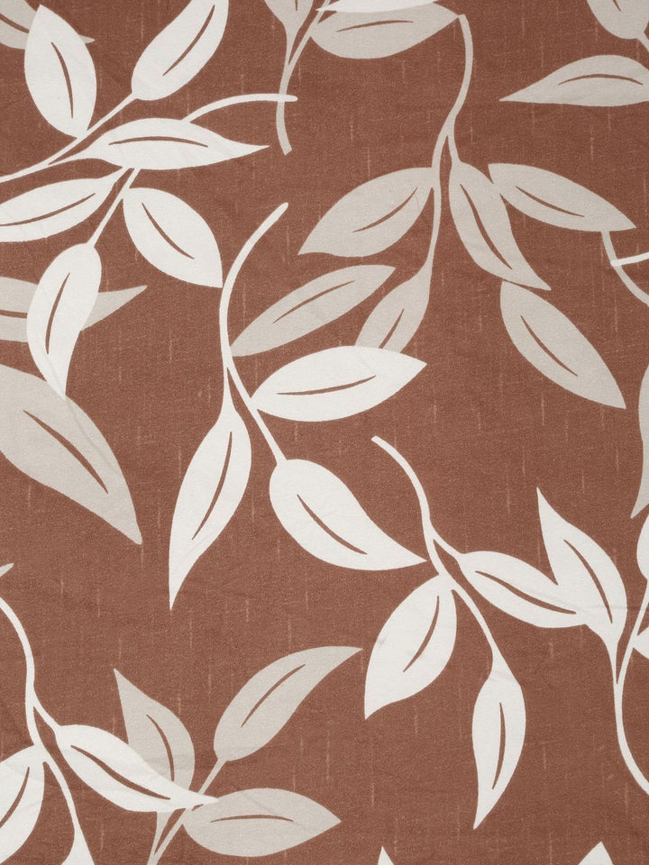 Myntra Elegant Homes Coklat & Putih Bunga Bercetak Set Cadar King 300 TC 2.50 m x 2.25 m