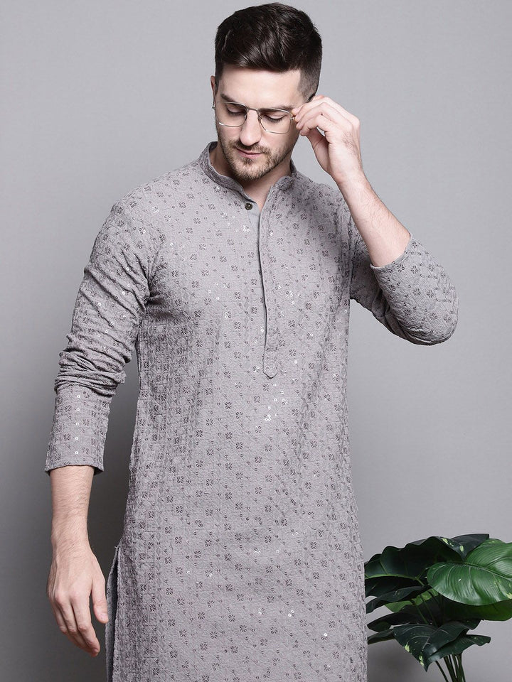 Jompers Ethnic Motifs Embroidered Sequinned Straight Kurta