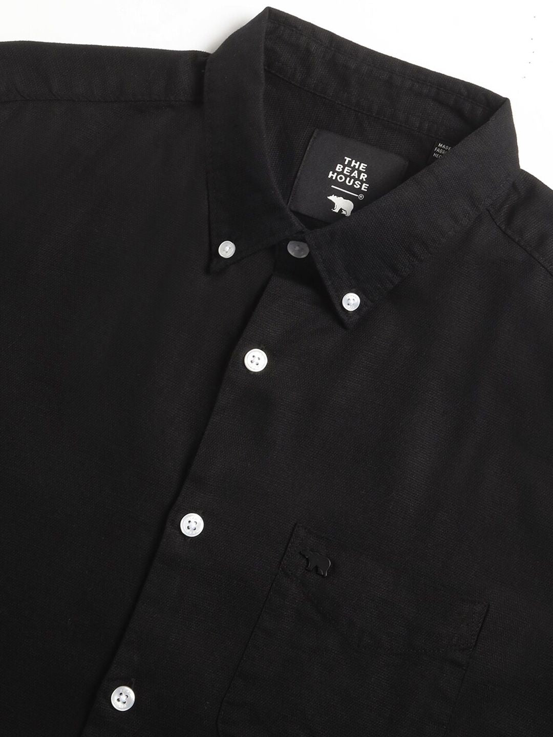 THE BEAR HOUSE Pure Cotton Solid Slim Fit Casual Shirt