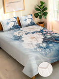 Moda Rapido X KLOTTHE Blue Floral 400 TC King Bedsheet with 2 Pillow Covers