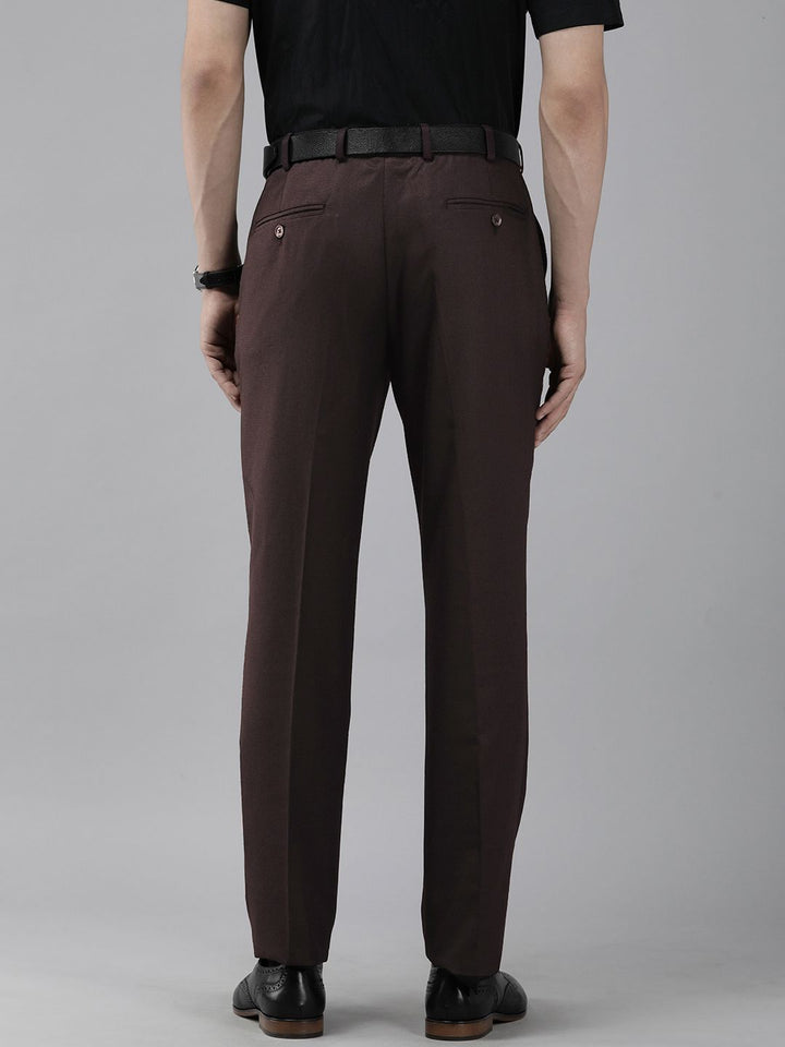 Park Avenue Men Self Design Textured Smart Fit Low-Rise Formal Trousers