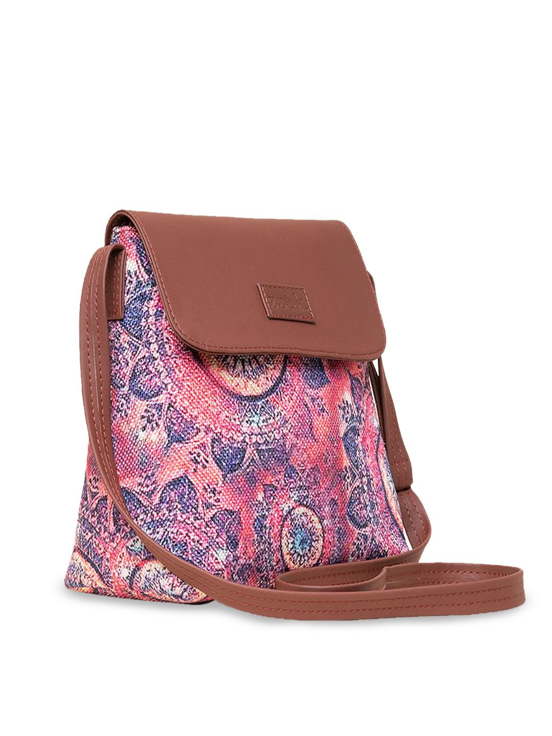 ZOUK Pink Printed Bucket Sling Bag