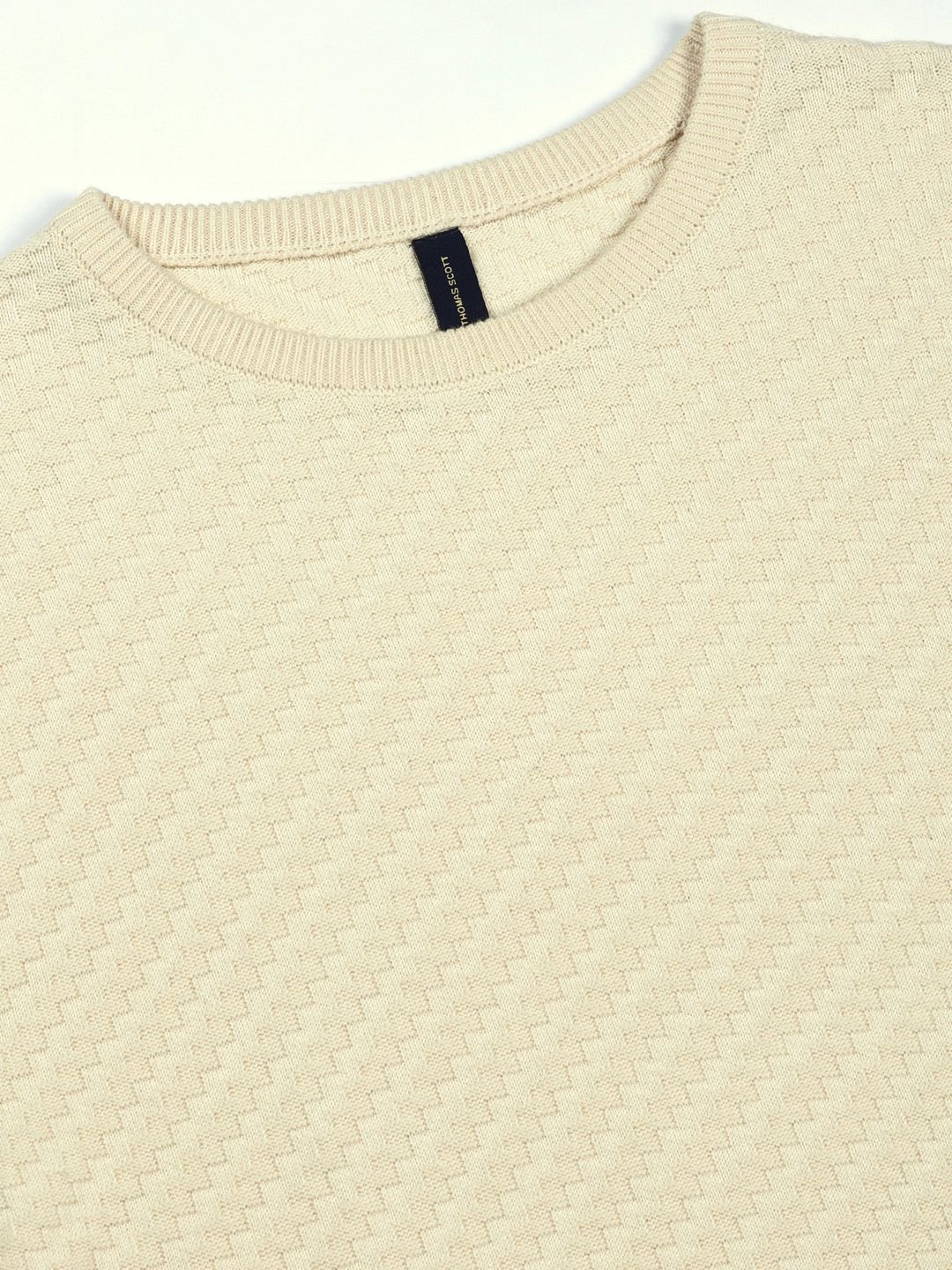 Thomas Scott Men Knit Textured Round Neck T-shirt