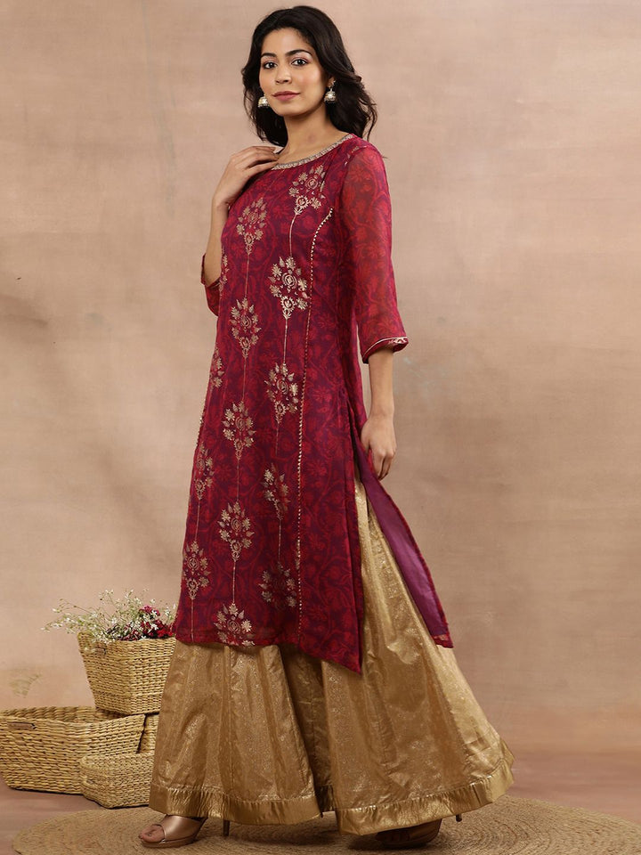 W Ethnic Motifs Printed Regular Kurta with Skirt