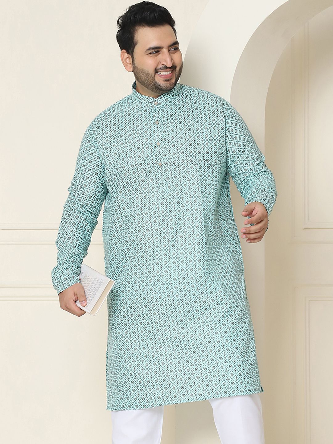 SOJANYA PLUS Motif Etnik Bercetak Kurta