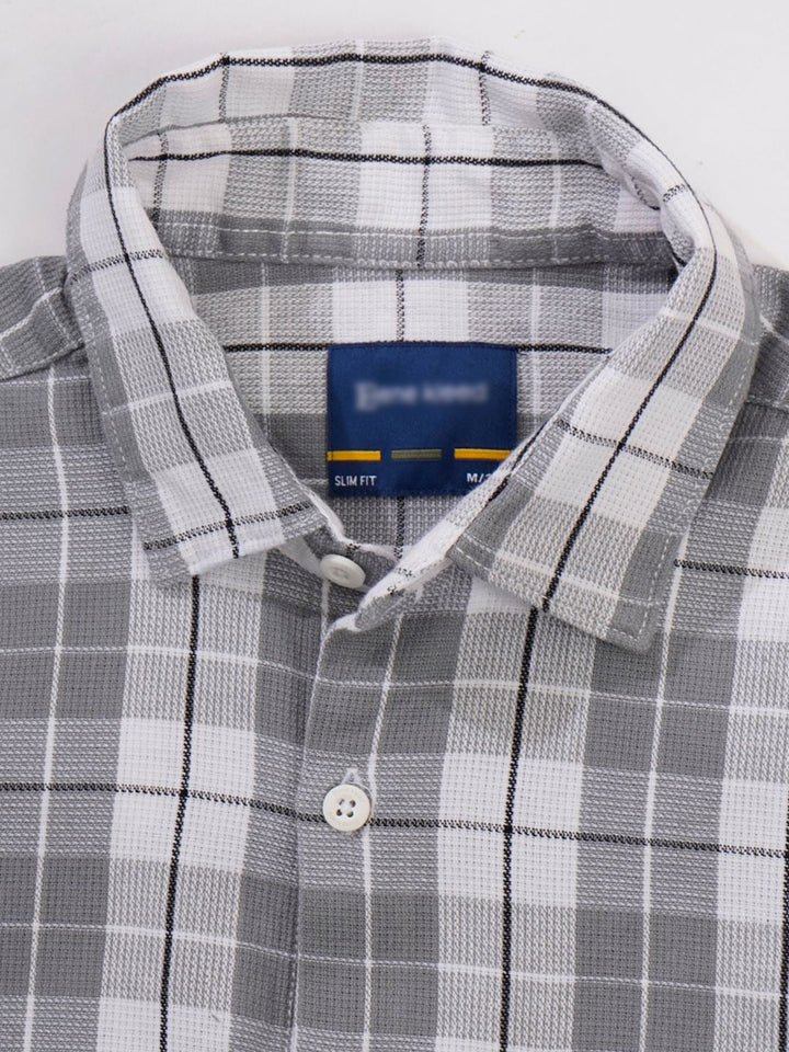 Bene Kleed Men Buffalo Checked Spread Collar Pure Cotton Casual Shirt