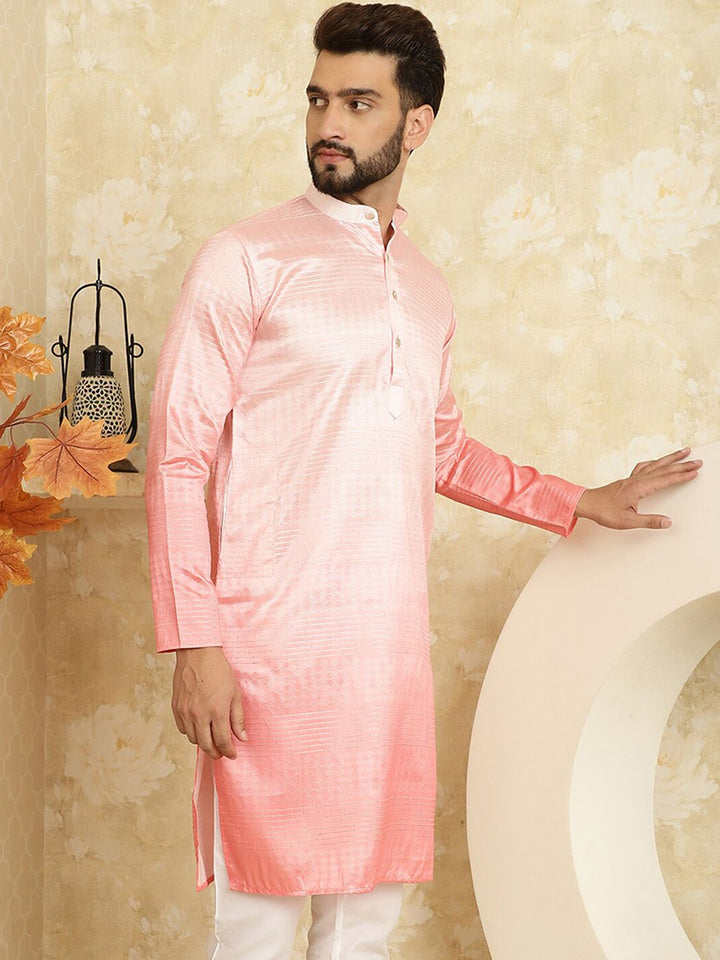 SOJANYA Motif Etnik Rekaan Tenunan Kurta Lurus Jacquard