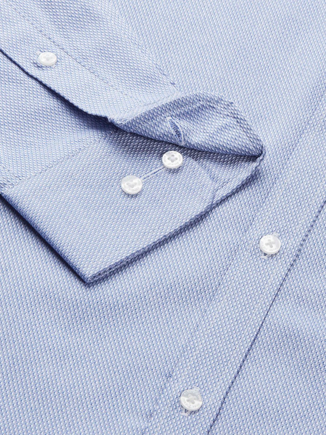 Park Avenue Men Blue Solid Pure Cotton Slim Fit Formal Shirt