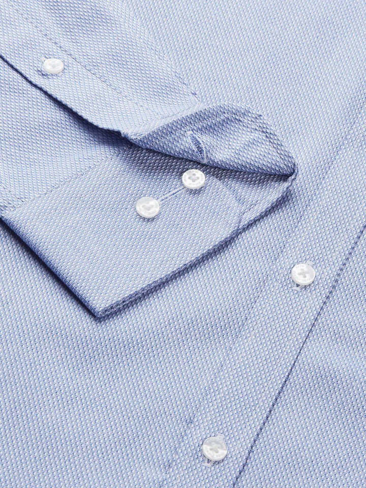Park Avenue Men Blue Solid Pure Cotton Slim Fit Formal Shirt