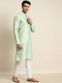 SOJANYA Men Ethnic Motifs Striped Jacquard Straight Kurta