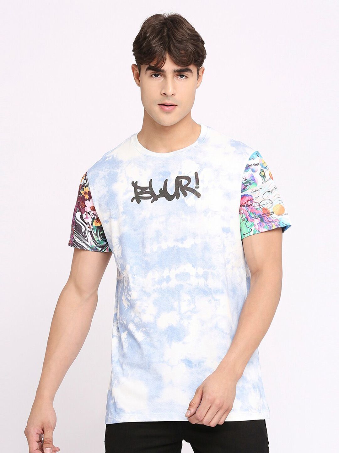 Being Human Abstract Printed Round Neck T-Shirt