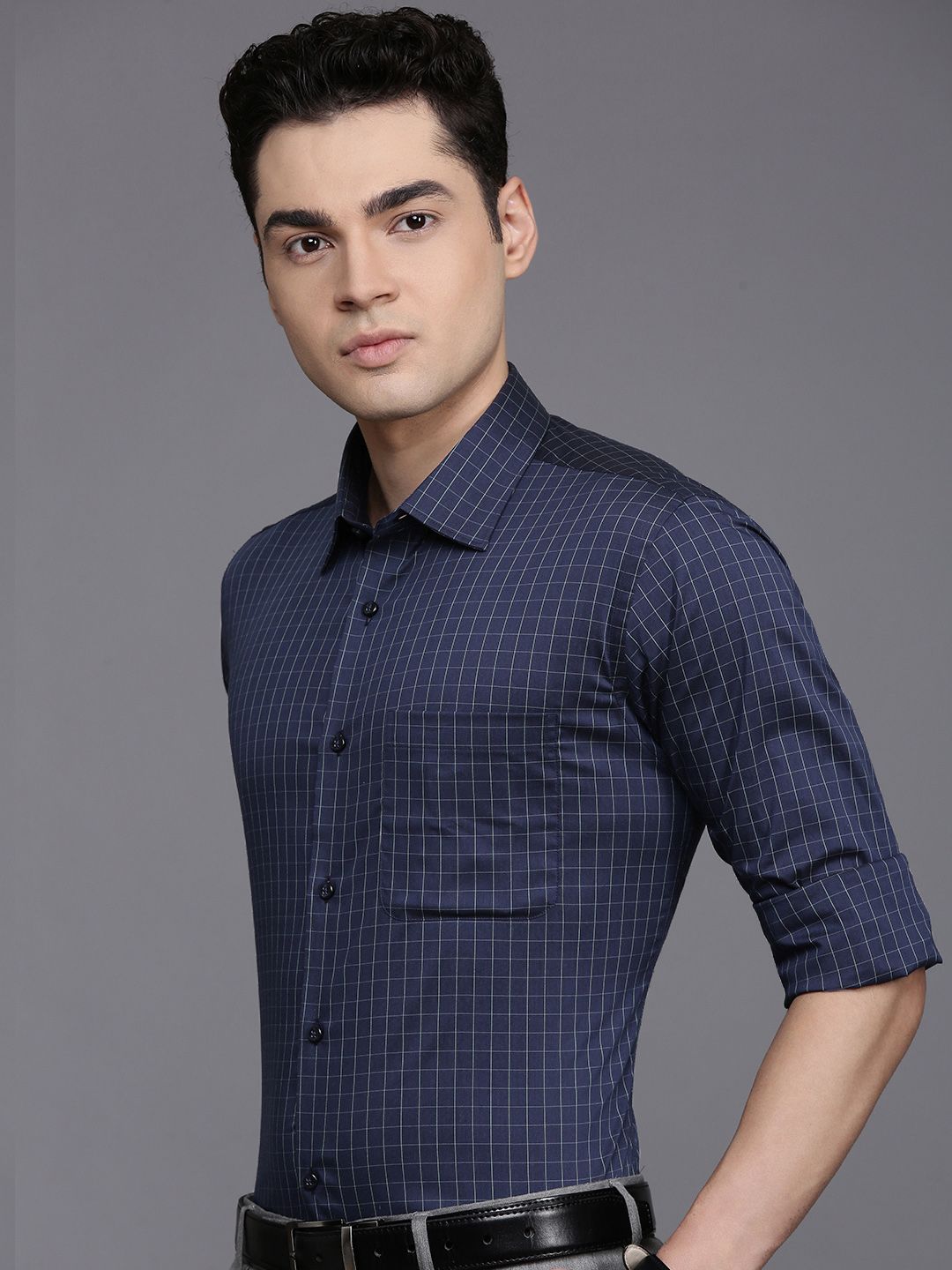Raymond Slim Fit Checked Formal Shirt