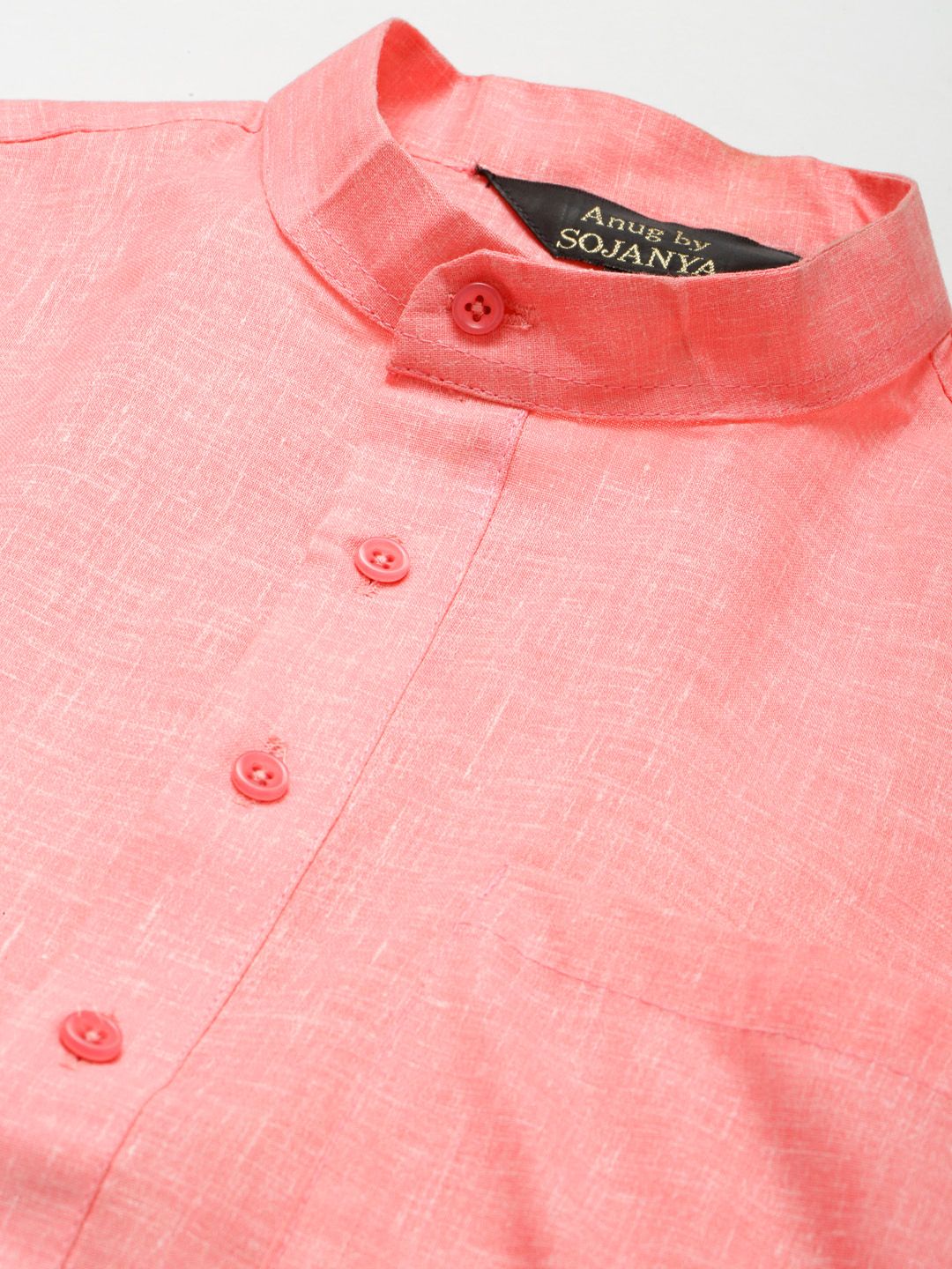 Anug by SOJANYA Men Pink Dobby Kurta