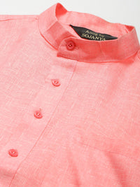 Anug by SOJANYA Men Pink Dobby Kurta
