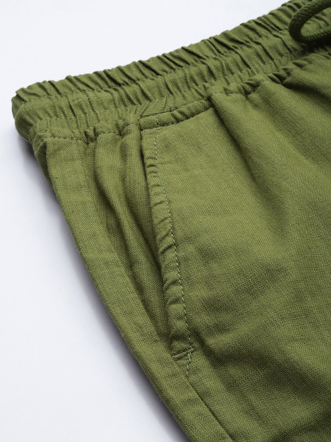 The Indian Garage Co Men Linen Cotton Slim Fit Cargo Shorts