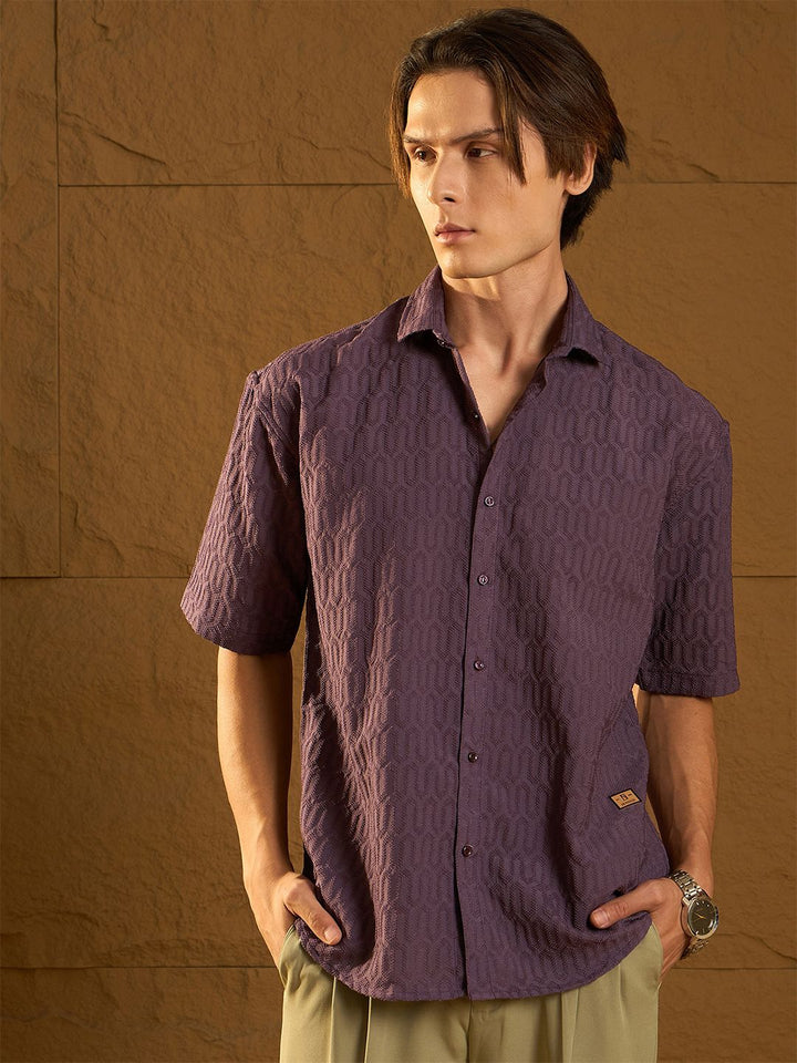 DENNISON Drop Shoulder Oversized Textured Shirt