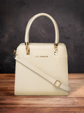 Lino Perros Off-White Solid Handheld Bag with Detachable Sling Strap