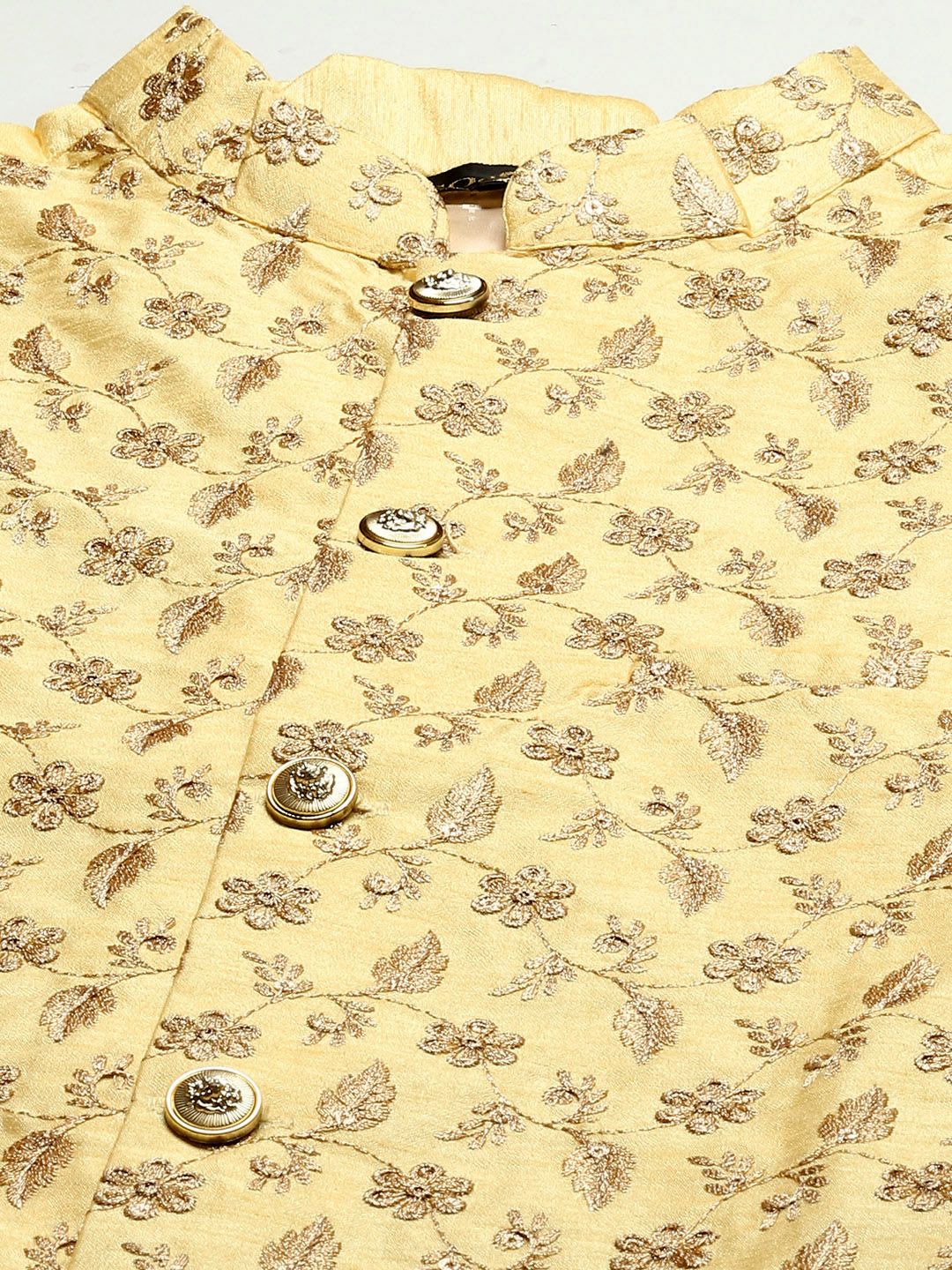 SOJANYA Men Woven Design Kurta with Churidar with Nehru Jacket