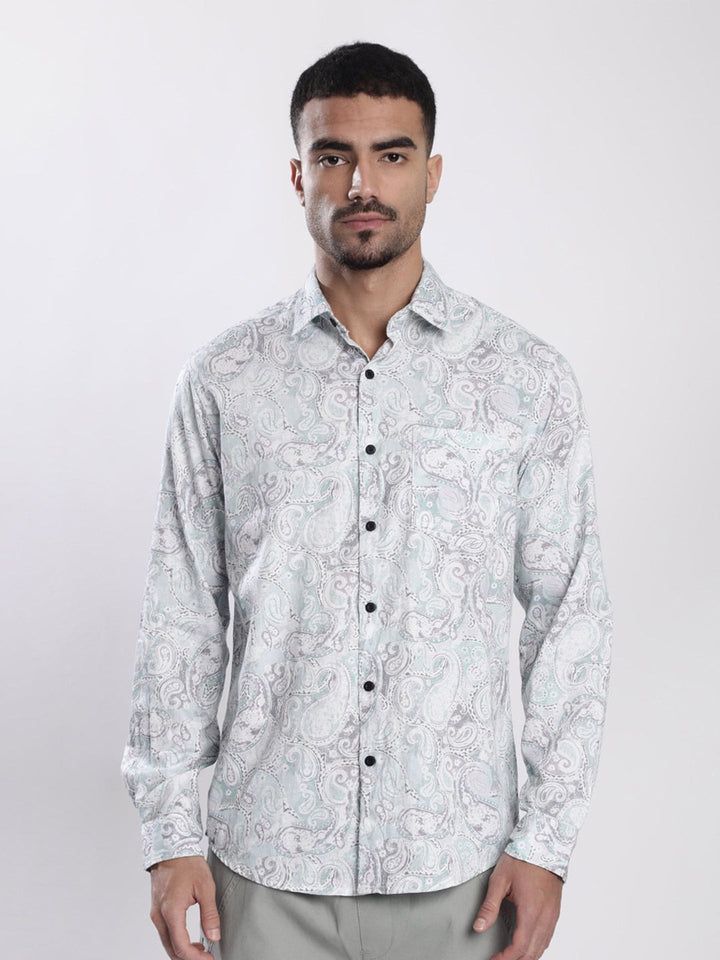 Bene Kleed Ethnic Motifs Printed Spread Collar Cotton Casual Shirt