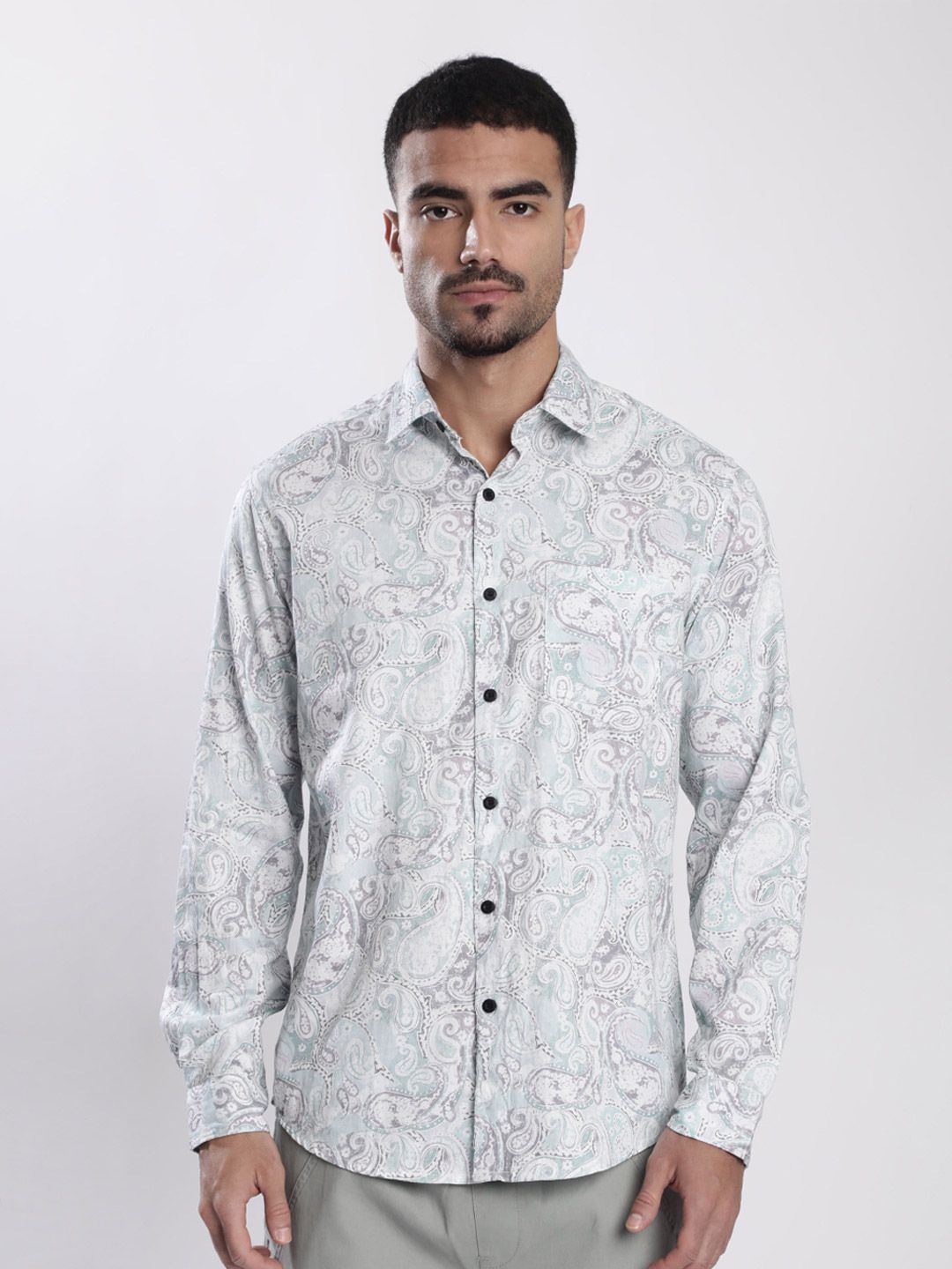 Bene Kleed Ethnic Motifs Printed Spread Collar Cotton Casual Shirt