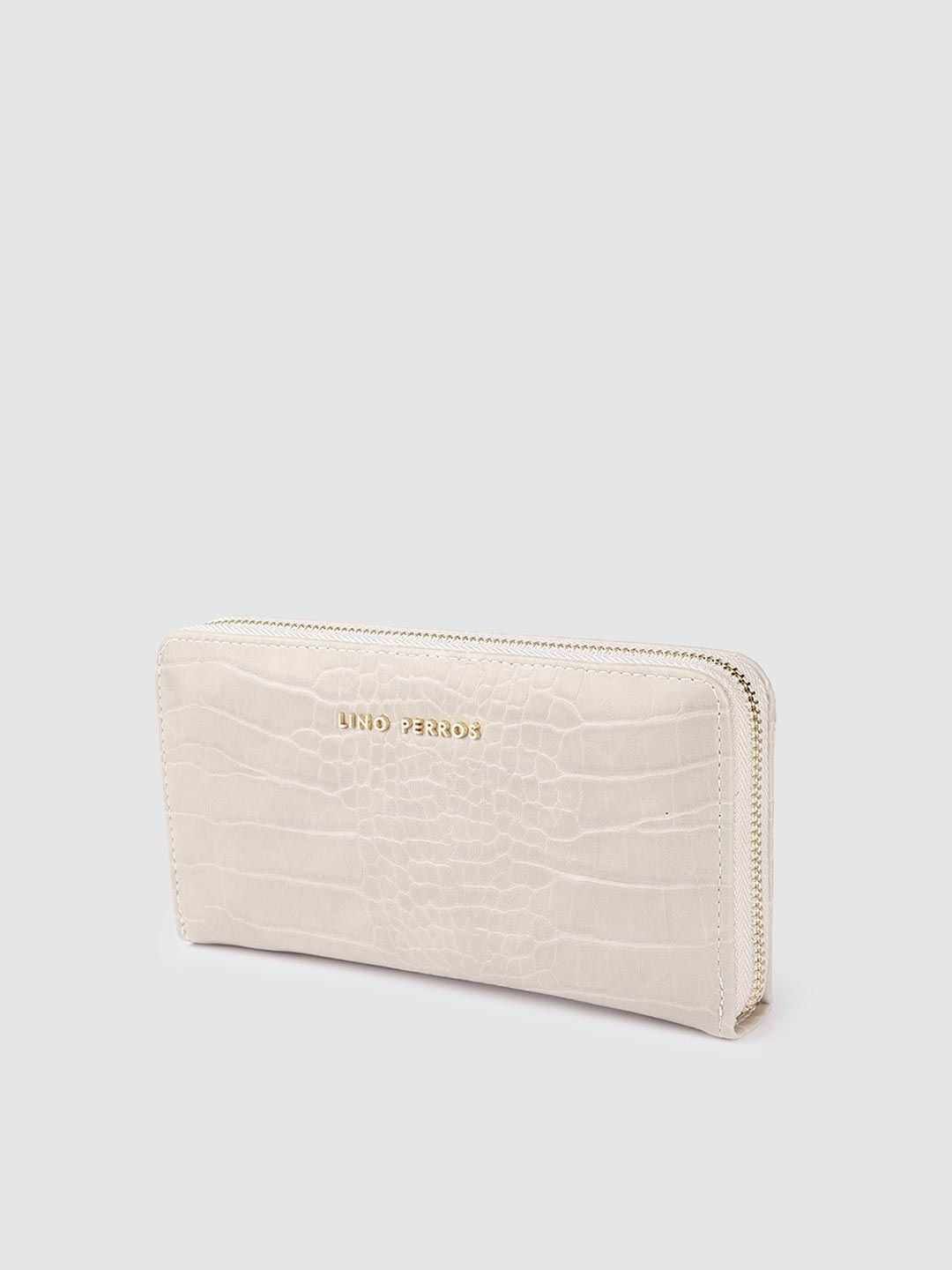 Lino Perros Women Croc Textured Zip Around Wallet