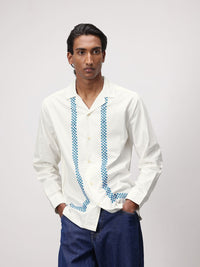 ether Artisan Hand Block Geometric Printed Casual Shirt