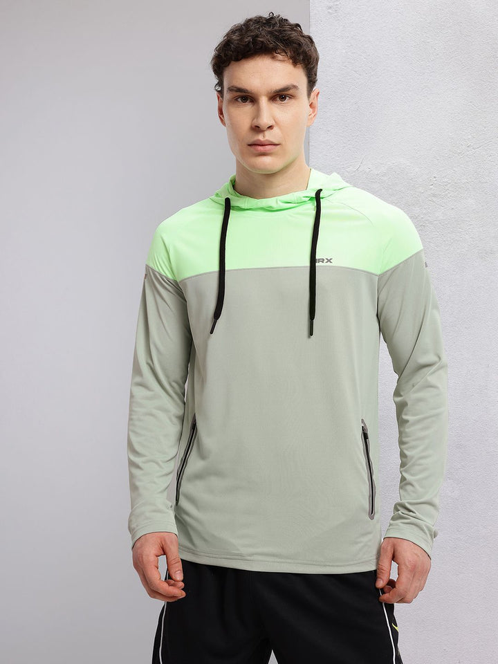 HRX by Hrithik Roshan Colourblocked Hooded Rapid-Dry Running T-shirt