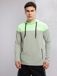 HRX by Hrithik Roshan Colourblocked Hooded Rapid-Dry Running T-shirt