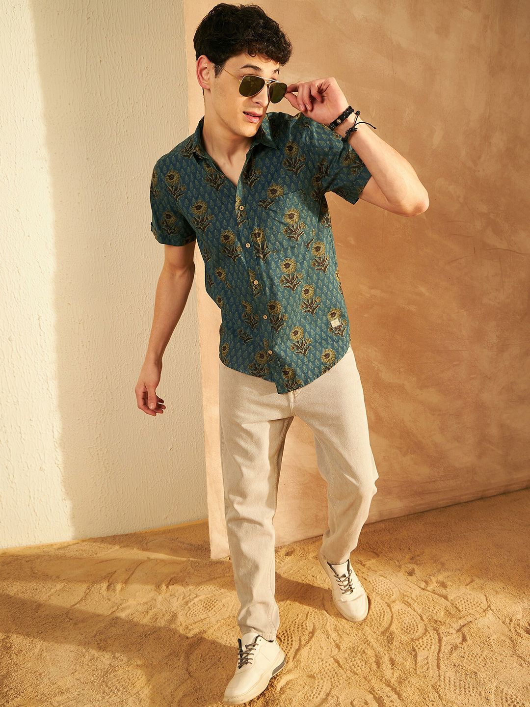 Block Printed Oversized Lightweight Casual Shirt