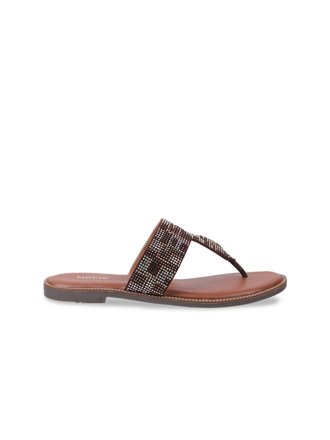 Mochi Embellished Open Toe Flats