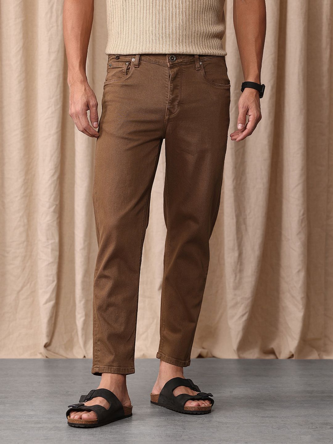 Mr Bowerbird Men Cropped Tapered Fit Stretchable Jeans