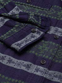 The Indian Garage Co Self-Design Ethnic Drop-Shoulder Sleeves Relaxed Fit Casual Shirt