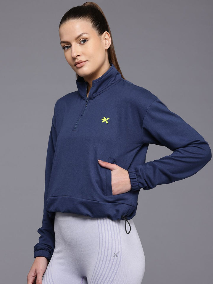 HRX by Hrithik Roshan Printed Half Zipper Running Sweatshirt