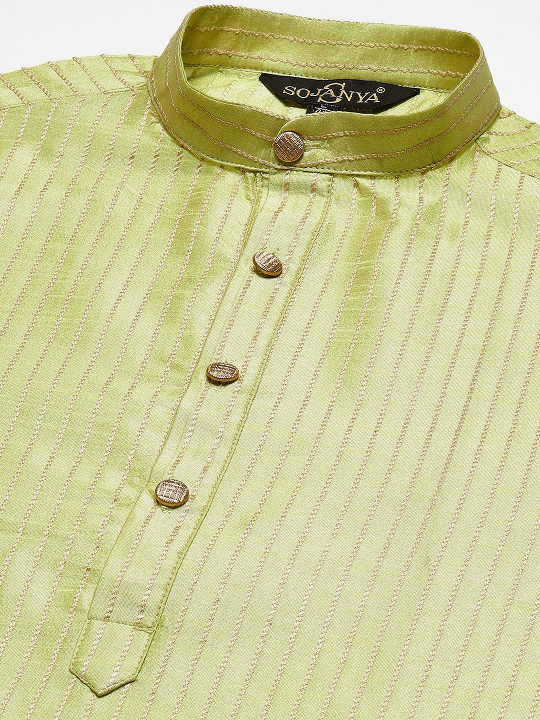 SOJANYA Men Woven Design Kurta with Churidar with Nehru Jacket