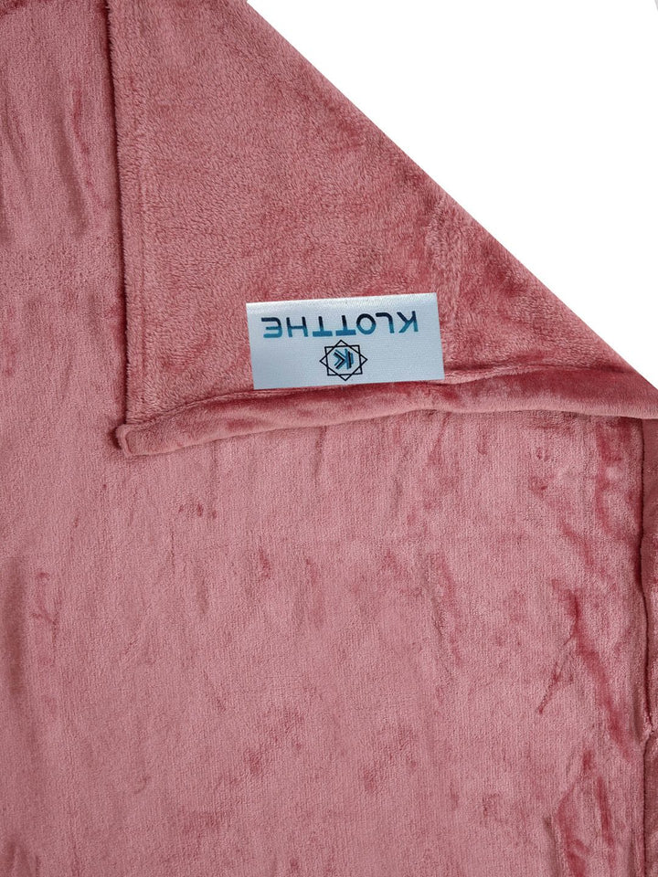 KLOTTHE Rust-Pink Woollen 300TC Single Bedsheet With Pillow Cover