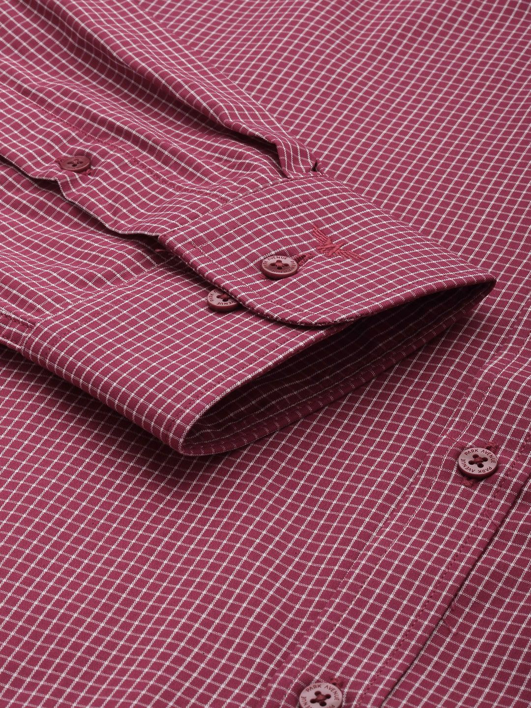 Park Avenue Pure Cotton Slim Fit Micro Checked Formal Shirt