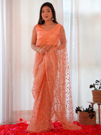 Saree mall Floral Embellished Net Sarees
