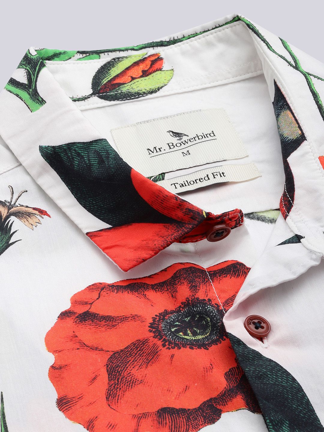 Mr Bowerbird Tailored Fit Floral Printed Pure Cotton Casual Shirt