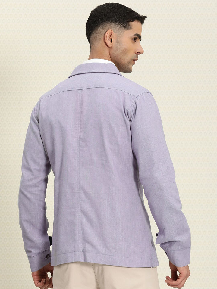 House of Pataudi Men Pure Cotton Self-designed Single-Breasted Jashn Blazer