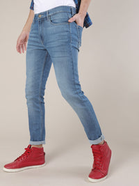 Garage India CO Men Biru Slim Slim Fit Mid-Rise Clean Clean Melihat Seluar Jeans