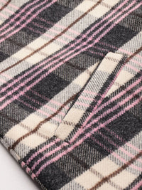 DressBerry Notched Lapel Checked Longline Overcoat