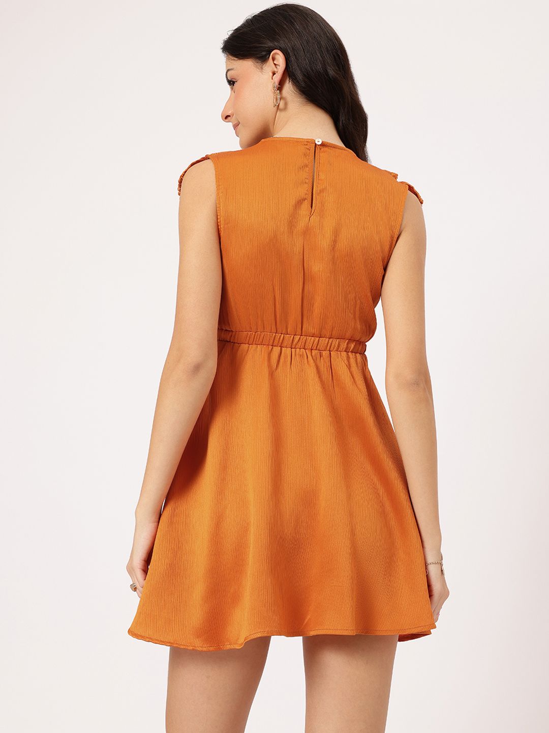 DressBerry Vintage Revival Ruffles & Lace Inserts Mini Dress