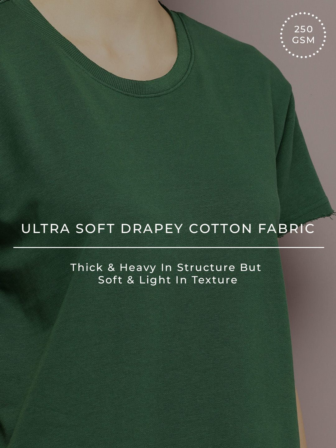 DILLINGER Women Ultra Soft Drapey Cotton Crew Neck Boxy T-Shirt