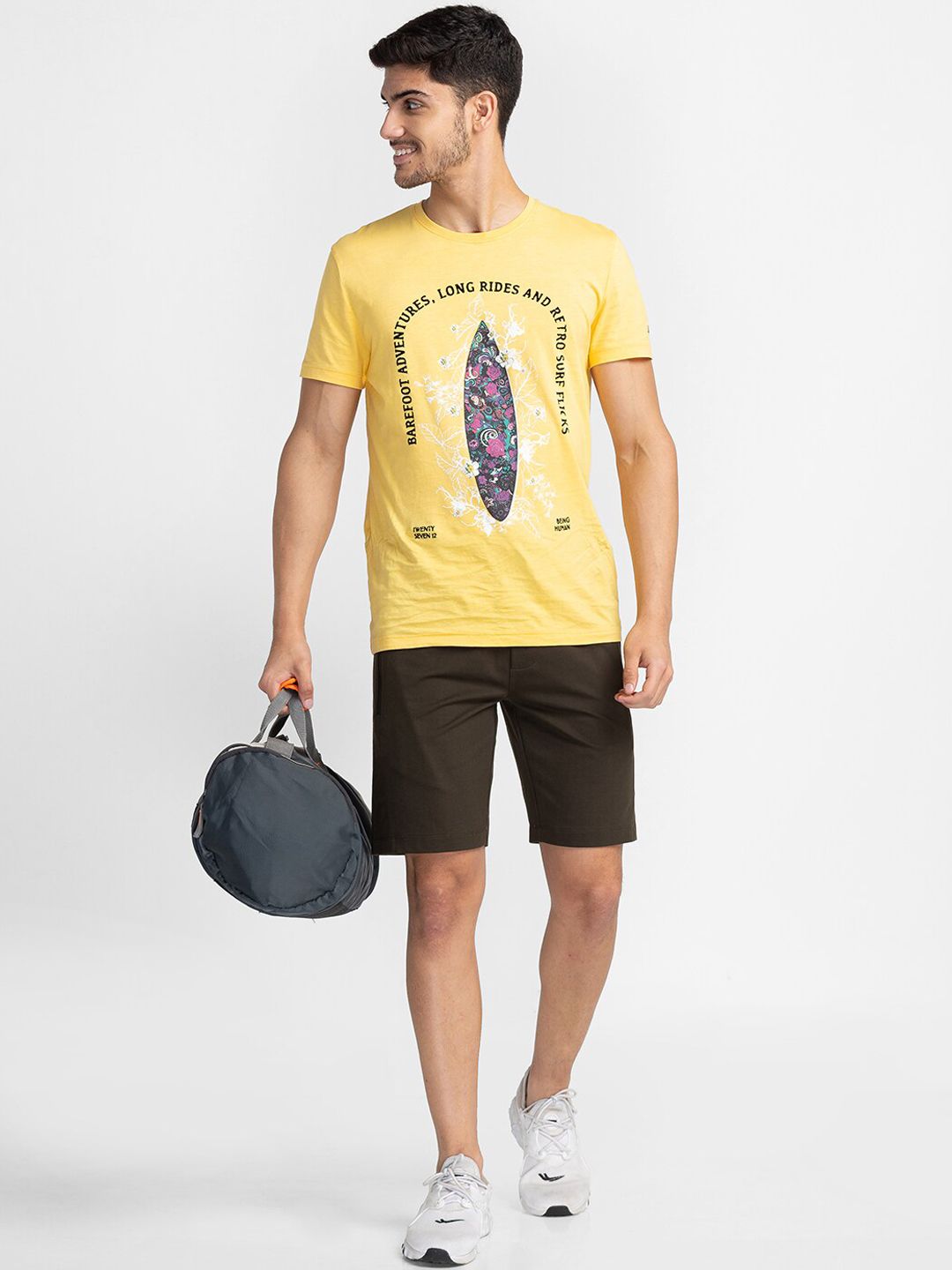 Being Human Men Mid-Rise Regular Fit Sports Shorts