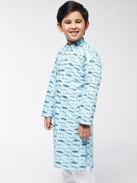 SOJANYA Boys Blue Printed Kurta