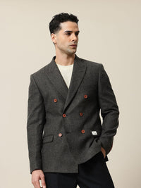 Mr Bowerbird Peaked Lapel Double Breasted Tailored Fit Casual Blazer