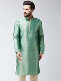 SOJANYA Men Green Woven Design Straight Kurta