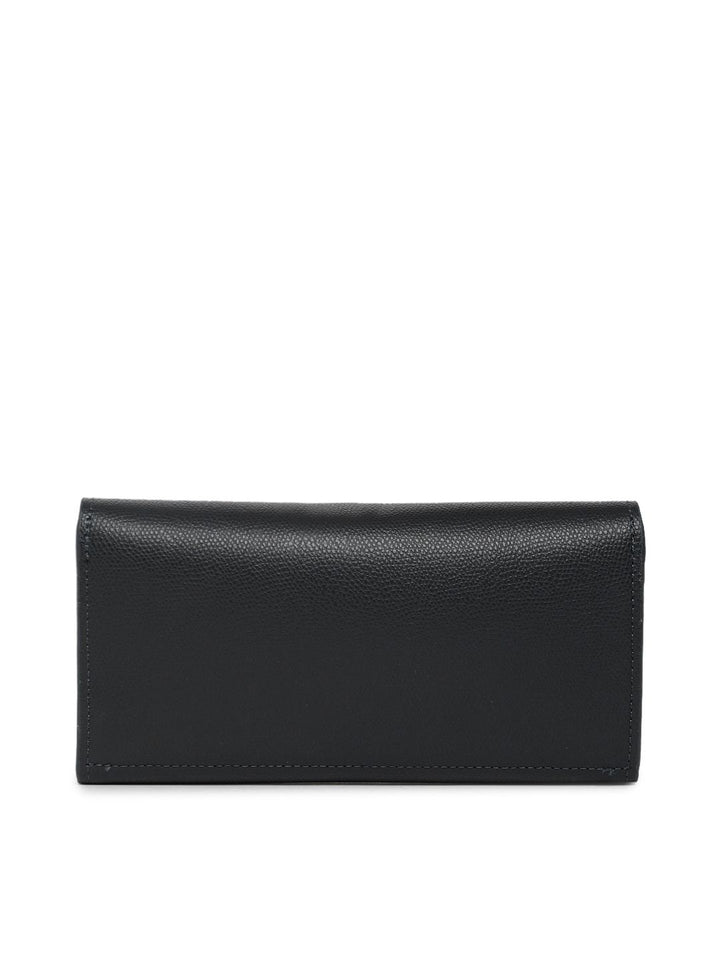 Lino Perros Women Black Solid Three Fold Wallet