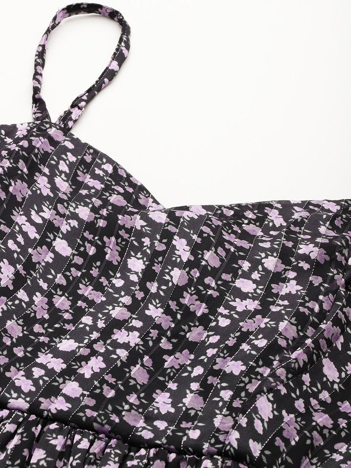 DressBerry Floral Print Fit & Flare Maxi Dress